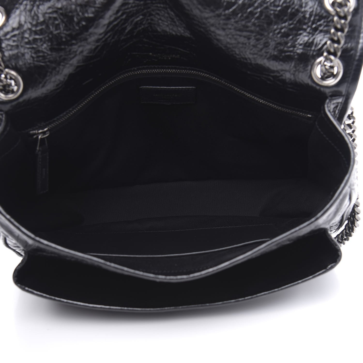 Saint Laurent Crinkled Calfskin Matelasse Monogram Large Niki Chain Satchel Black 9 of 24