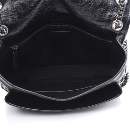 Saint Laurent Crinkled Calfskin Matelasse Monogram Large Niki Chain Satchel Black 9 of 24