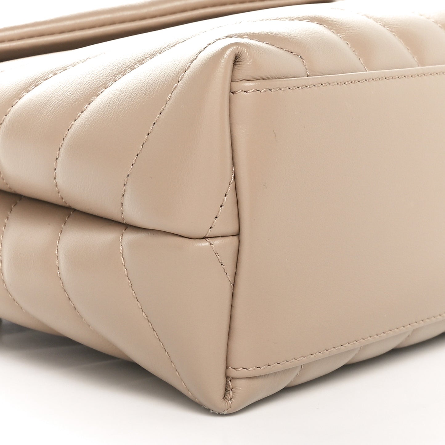 Calfskin Y Quilted Monogram Small Loulou Chain Satchel Dark Beige
