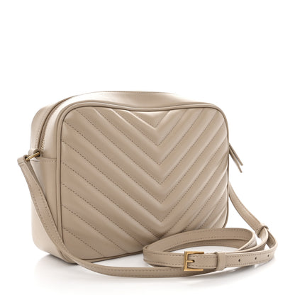 Saint Laurent Calfskin Matelasse Monogram Lou Camera Bag Dark Beige 3 of 10