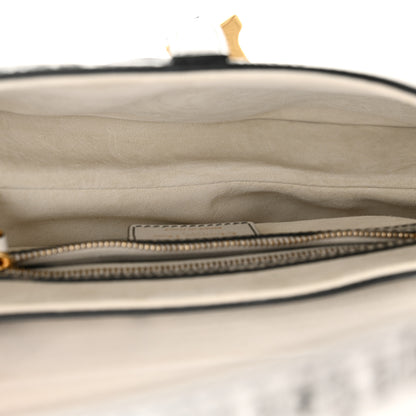 Christian Dior Calfskin Newspaper Printed Saddle Bag With Strap Black White 5 of 12