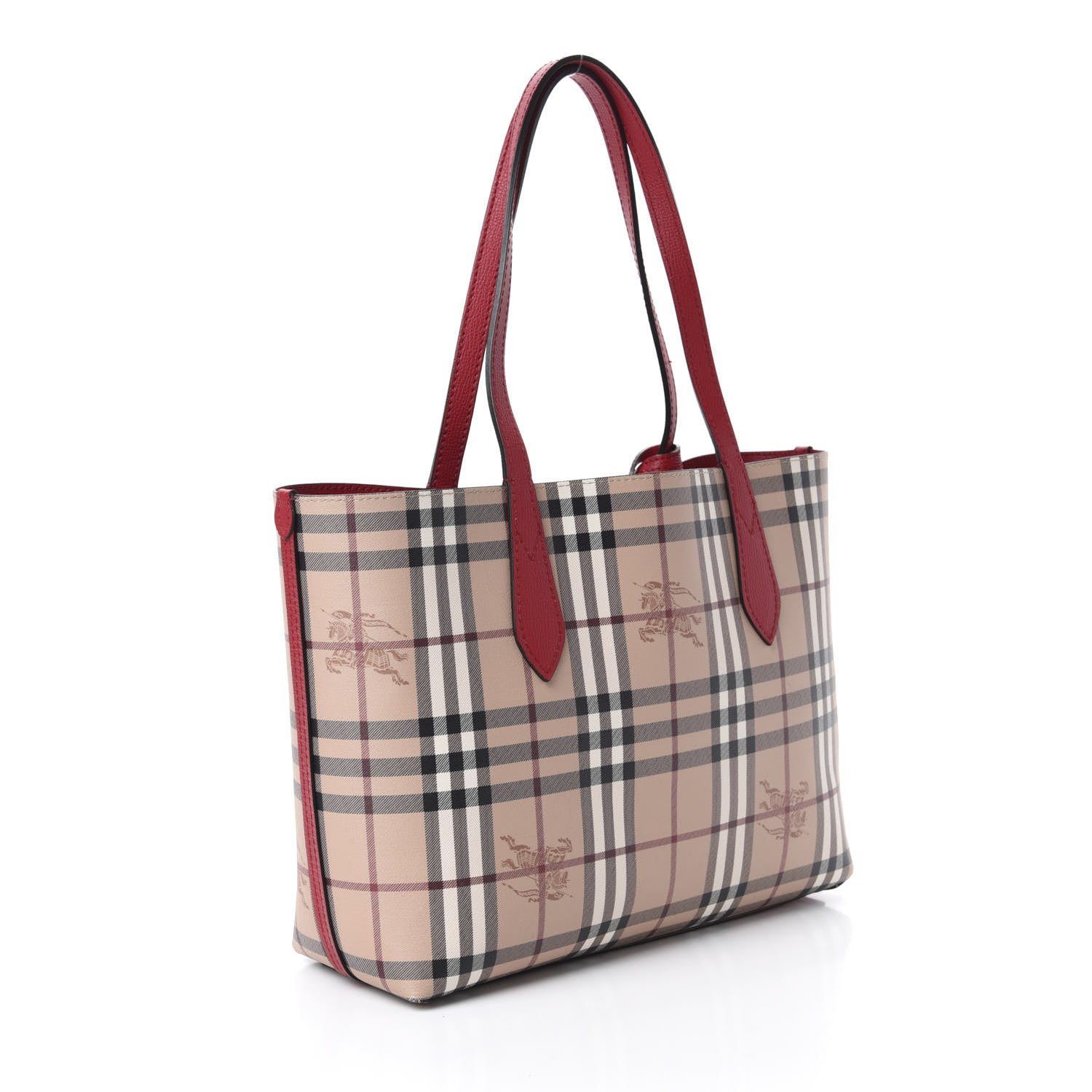 Burberry Haymarket Check Small Reversible Tote Poppy Red 12 of 19