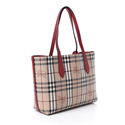 Burberry Haymarket Check Small Reversible Tote Poppy Red 12 of 19