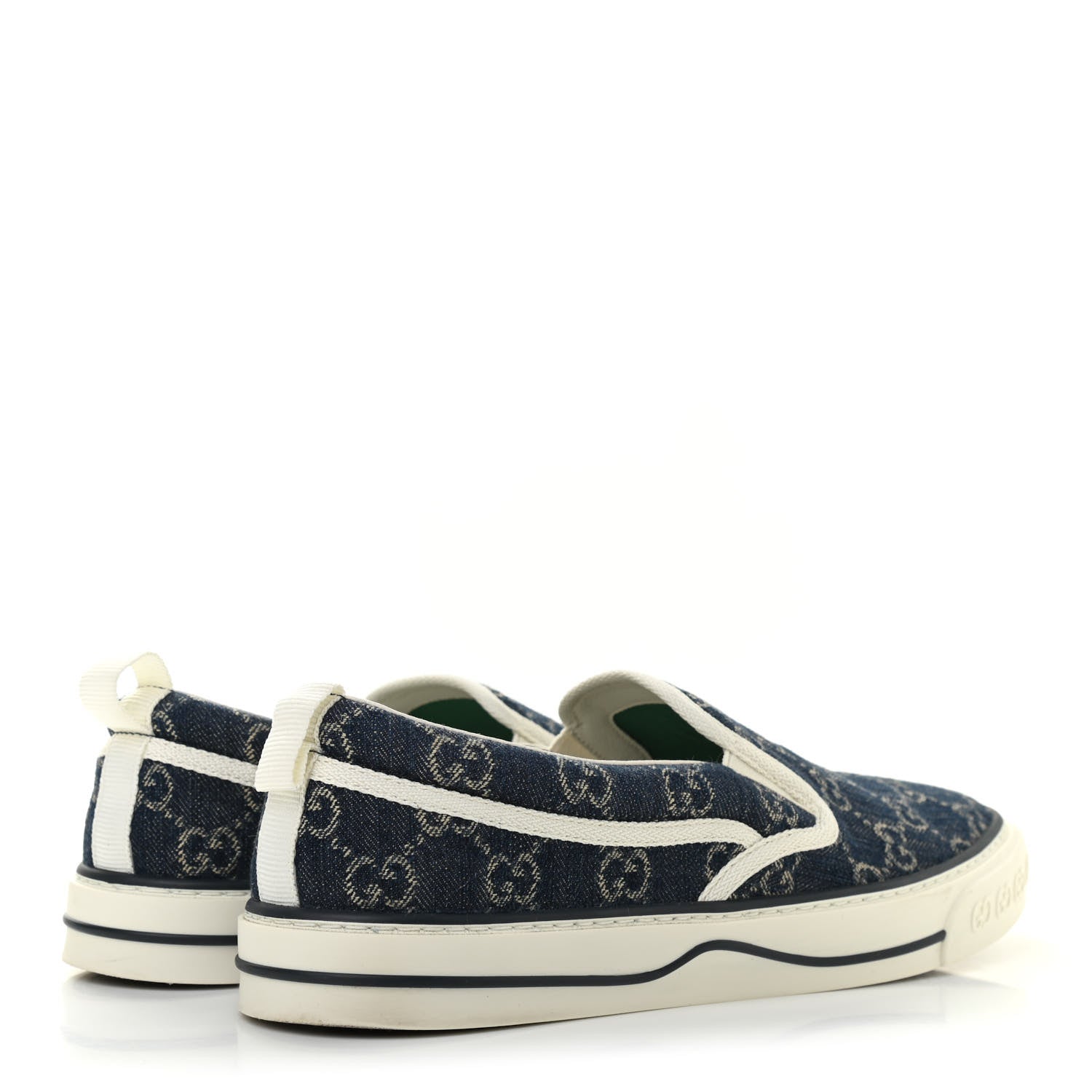 Gucci New Denim GG Monogram Mens 1977 Tennis Slip On Sneakers 9.5 Blue Tea Mystic White 4 of 10