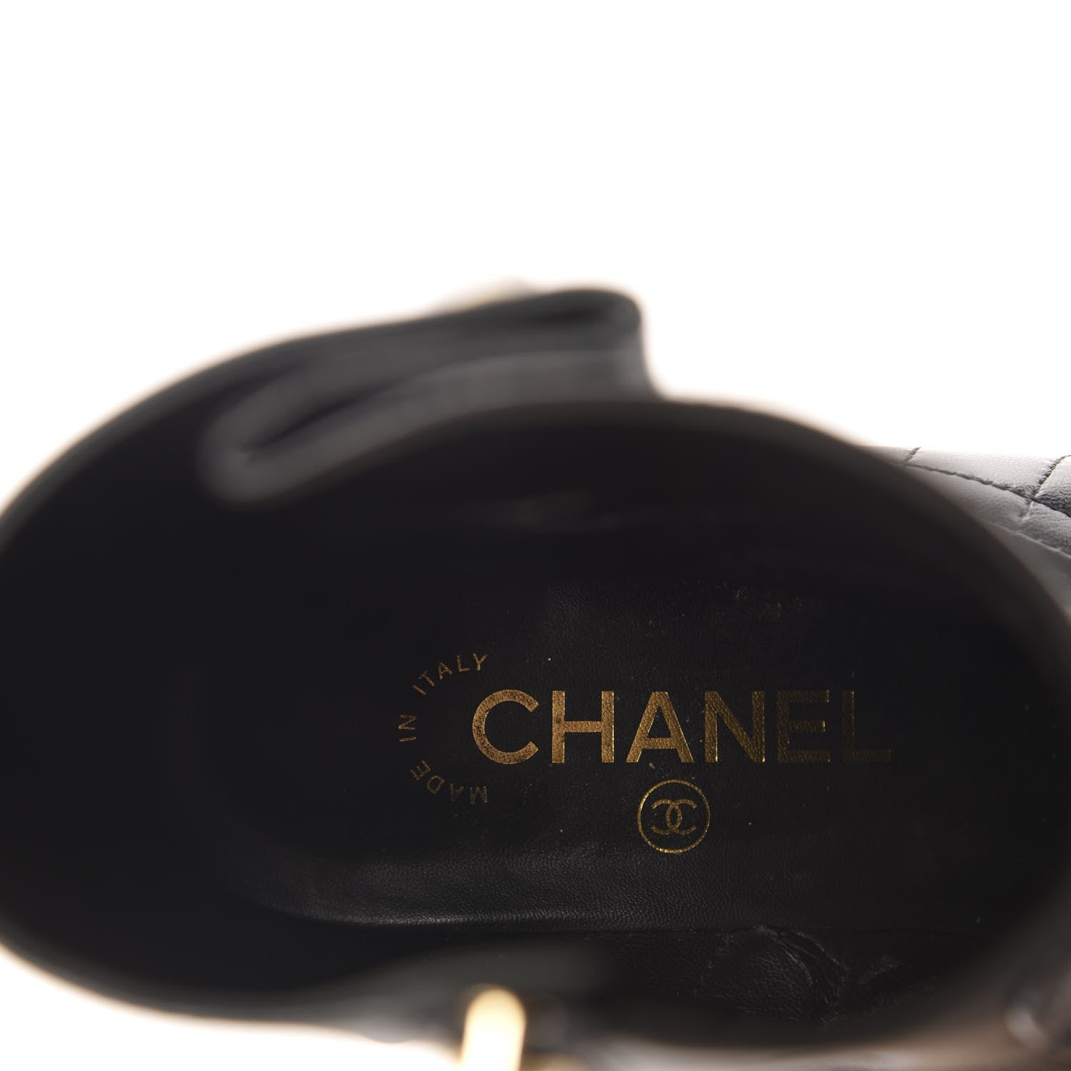 Chanel Lambskin Patent Calfskin Quilted Pearl Boots 38.5 Black 11 of 13