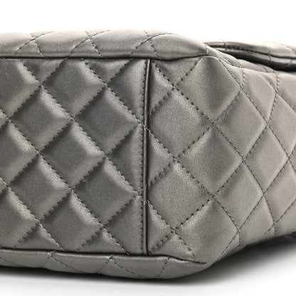 Chanel Metallic Calfskin Quilted Small XXL Travel Flap Bag Dark Silver 10 of 10