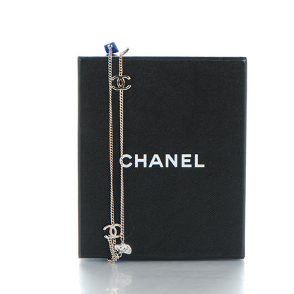 Chanel Stone CC Long Chain Necklace Silver 4 of 4