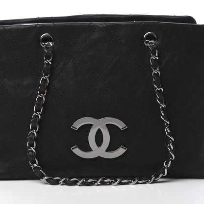 Chanel Calfskin Large Diamond Stitch Tote Black 8 of 10