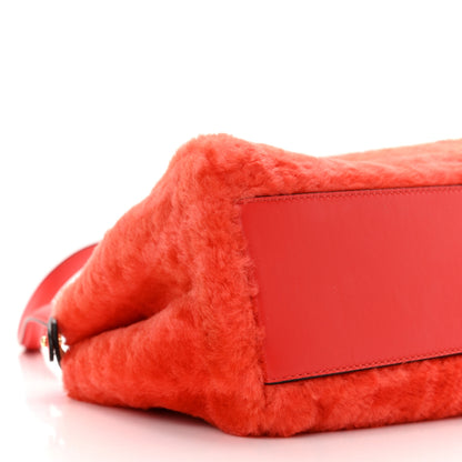 Fendi Shearling Nappa Macro FF 1974 Mini Peekaboo Iconic Satchel Tulipano Georgia Poppy 9 of 10