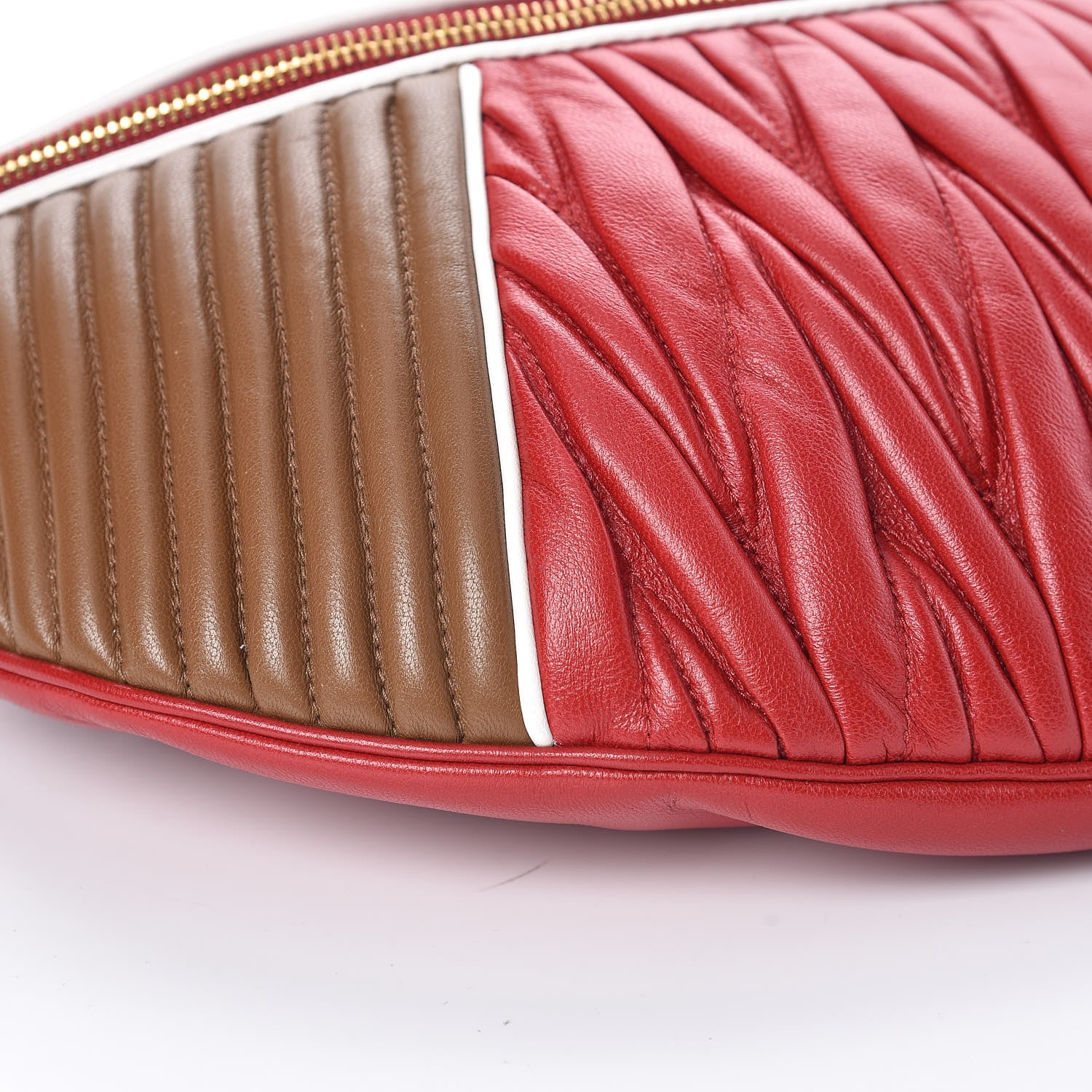 Miu Miu Nappa Matelasse Belt Bag Fuoco Cannella 5 of 10