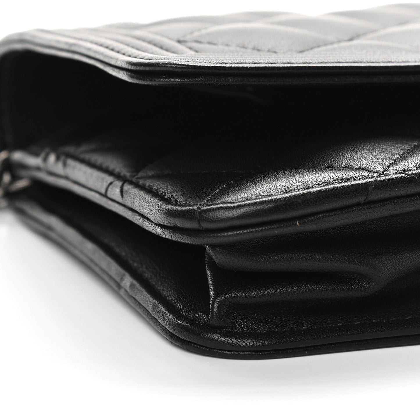 Lambskin Quilted Boy Wallet On Chain WOC Black