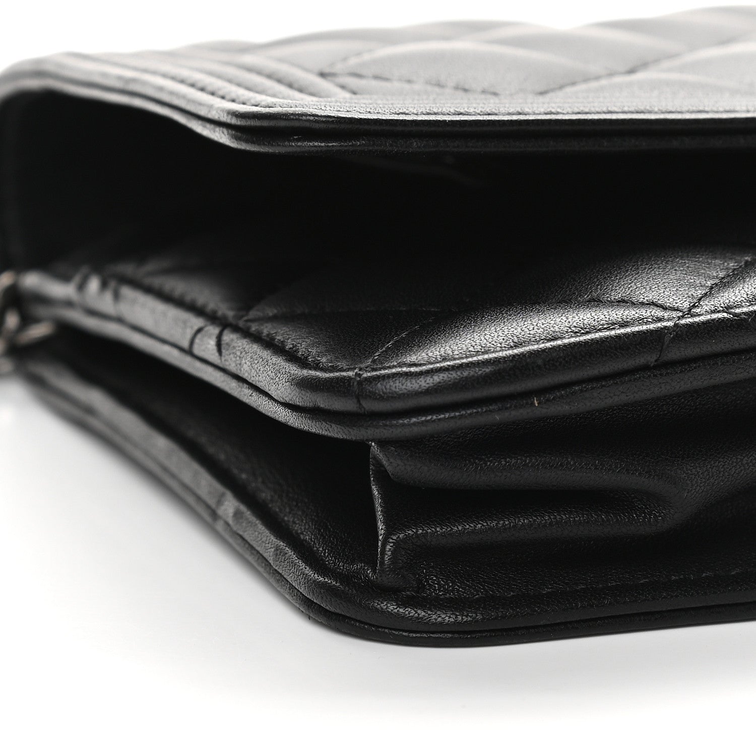 Chanel Lambskin Quilted Boy Wallet On Chain WOC Black 9 of 10