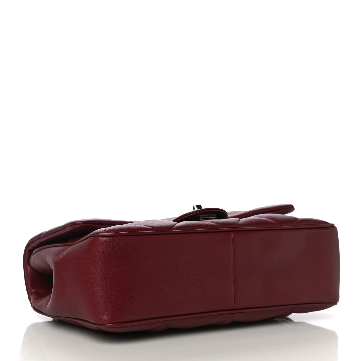 Lambskin Quilted Easy Carry Flap Burgundy