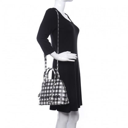 Balenciaga Calfskin Checked S Ville Top Handle Bag Black 2 of 9