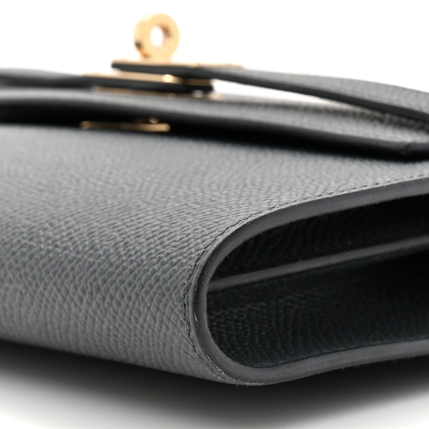 Epsom Kelly Wallet To Go Cordage Gris Misty Prunoir Jaune Milton