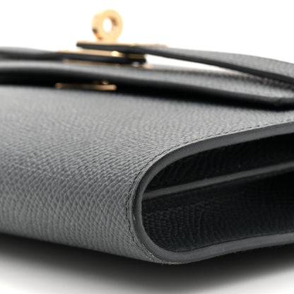 Hermes Epsom Kelly Wallet To Go Cordage Gris Misty Prunoir Jaune Milton 9 of 12