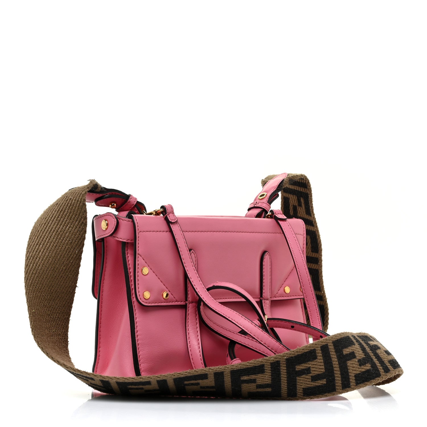 Fendi Vitello Grace Matte Small Flip Tote Pink 2 of 18