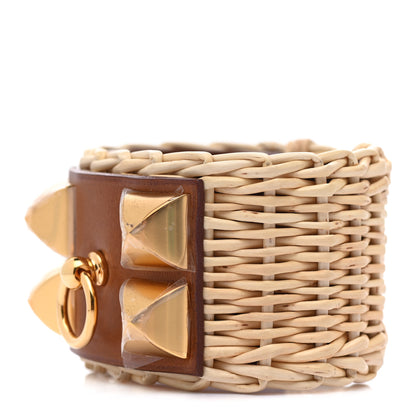 Hermes Barenia Osier Collier De Chien CDC Picnic Bracelet T3 Fawn 1 of 5