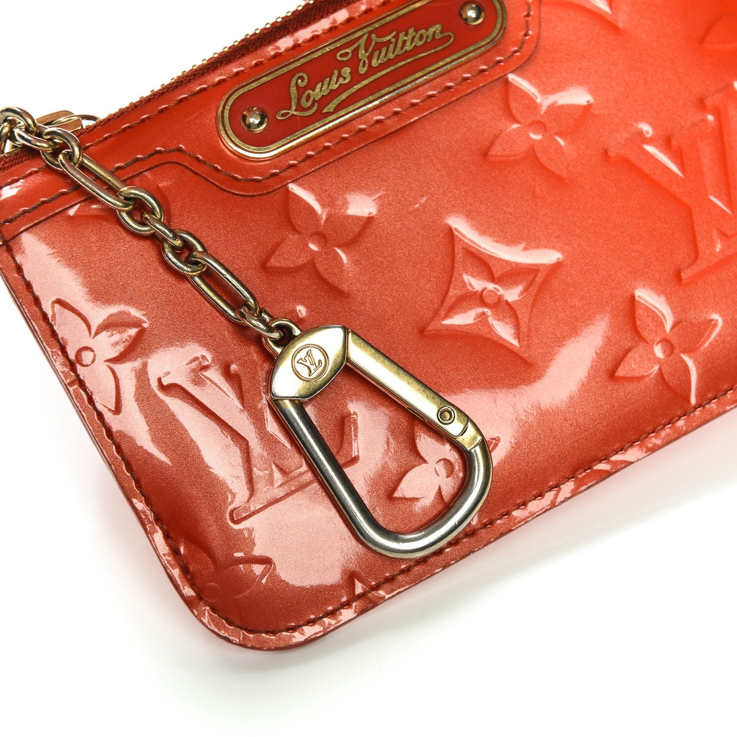 Louis Vuitton Vernis Key Pouch Orange 8 of 8