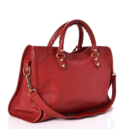 Balenciaga Sugar Goatskin Classic Gold Hardware City Rouge Rouge Coquelicot 3 of 7