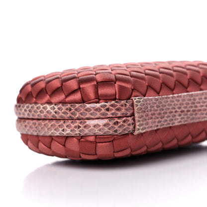 Bottega Veneta Satin Intreccio Impero Ayers Knot Clutch Red 7 of 10