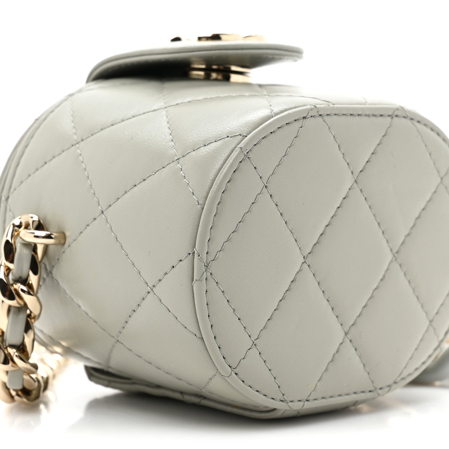 Chanel Lambskin Quilted Mini Vanity Case With Chain Grey 9 of 10