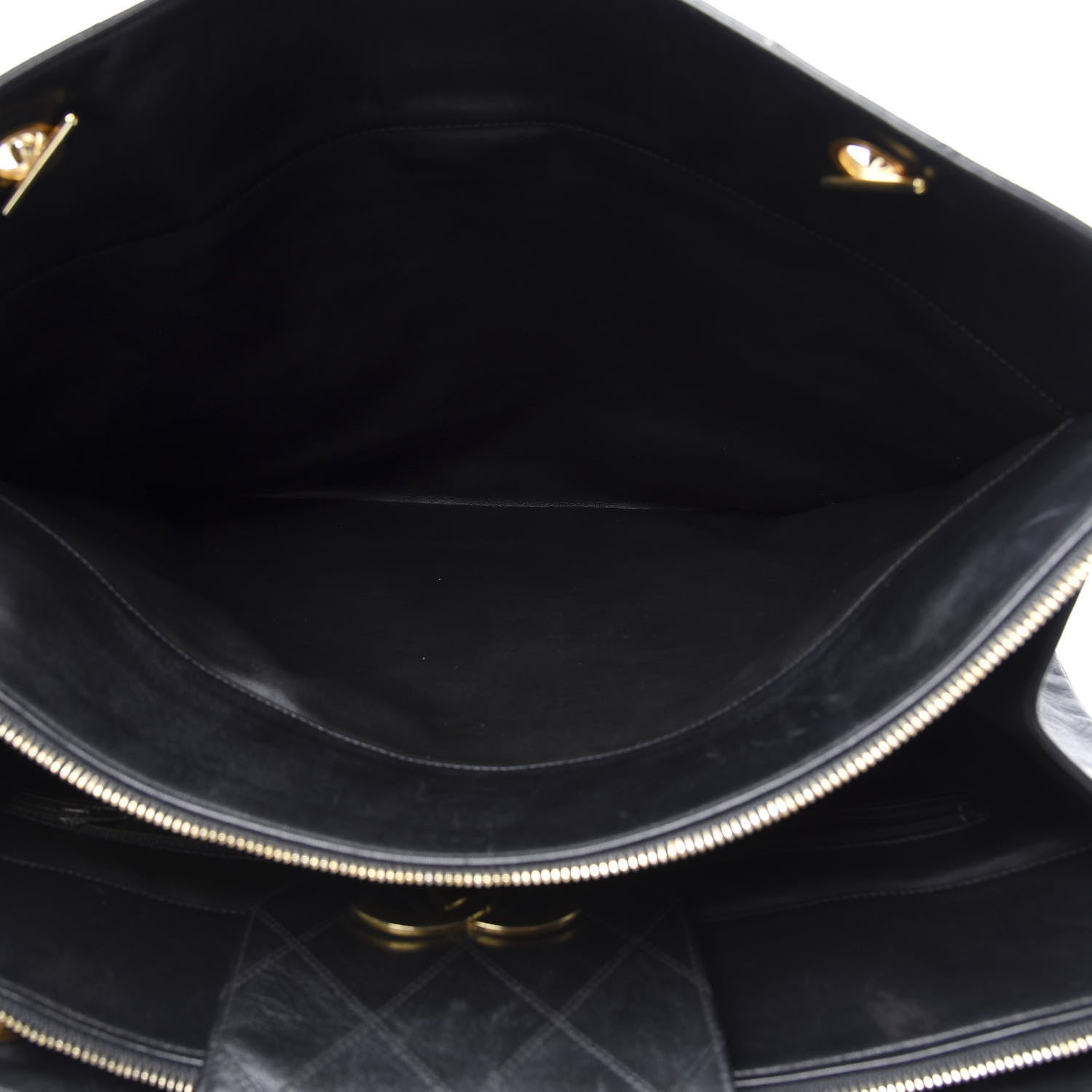 Chanel Calfskin Stitched XL Weekender Black 4 of 14