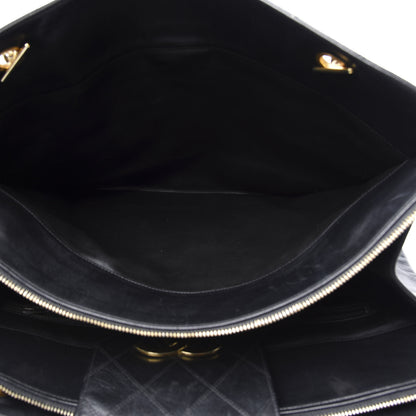Chanel Calfskin Stitched XL Weekender Black 4 of 14