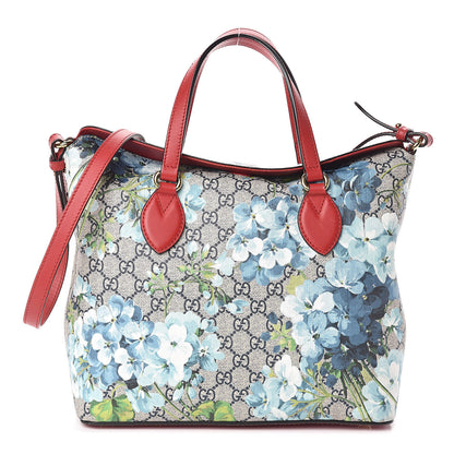 Gucci GG Supreme Monogram Blooms Linea A Foldover Tote Blue 1 of 9