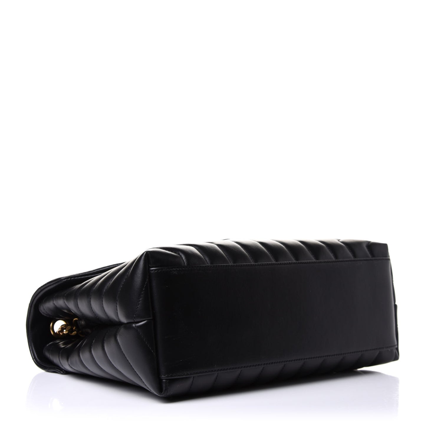 Calfskin Y Quilted Monogram Medium Loulou Chain Satchel Black