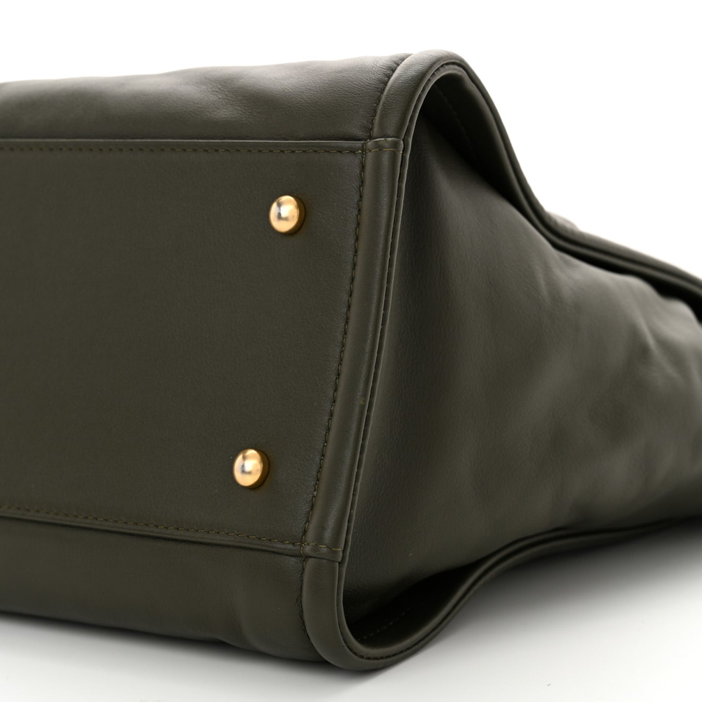 Calfskin Small Deauville Tote Khaki