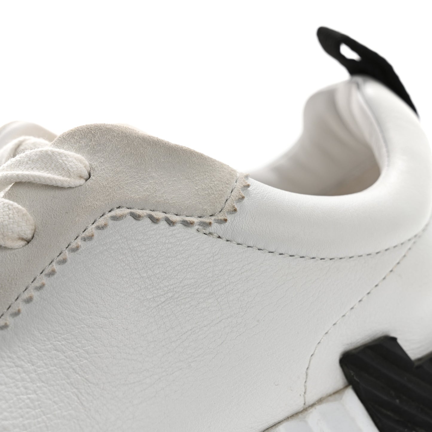 Goatskin Suede Goatskin Bouncing Sneakers 38 White Black