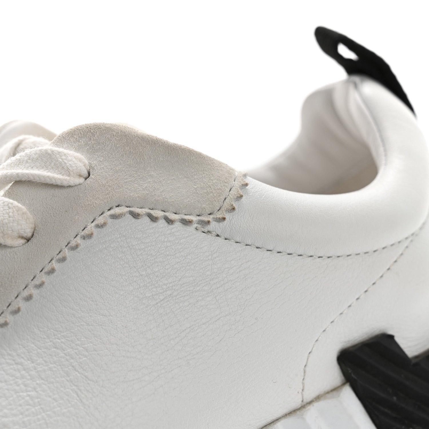 Hermes Goatskin Suede Goatskin Bouncing Sneakers 38 White Black 12 of 12