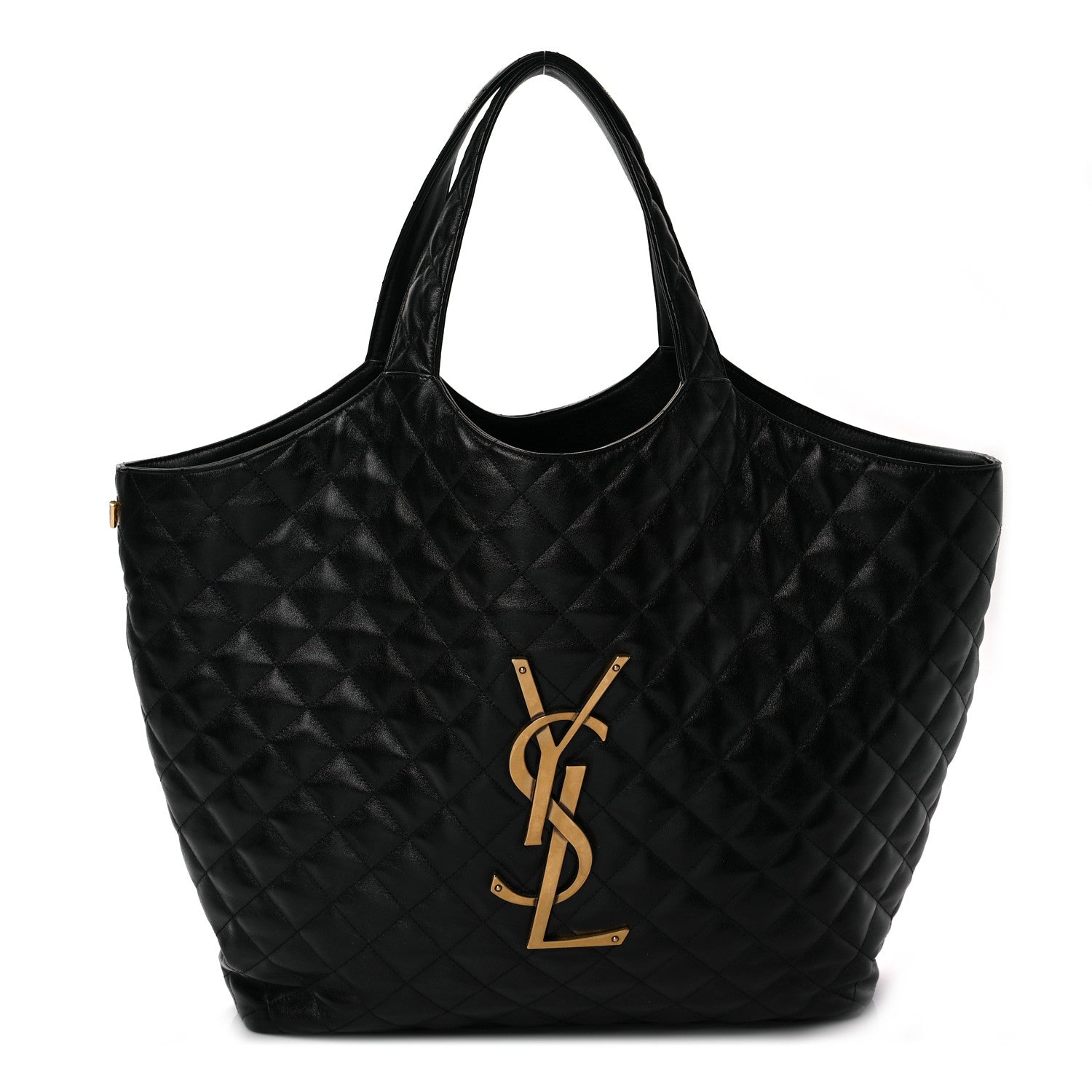 Saint Laurent Lambskin Quilted Maxi Icare Shopping Tote Black 3 of 10