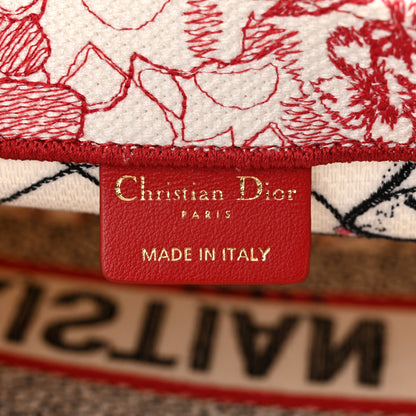 Christian Dior Canvas Embroidered Medium Dioramour D-Royaume Book Tote Red Multicolor 6 of 10