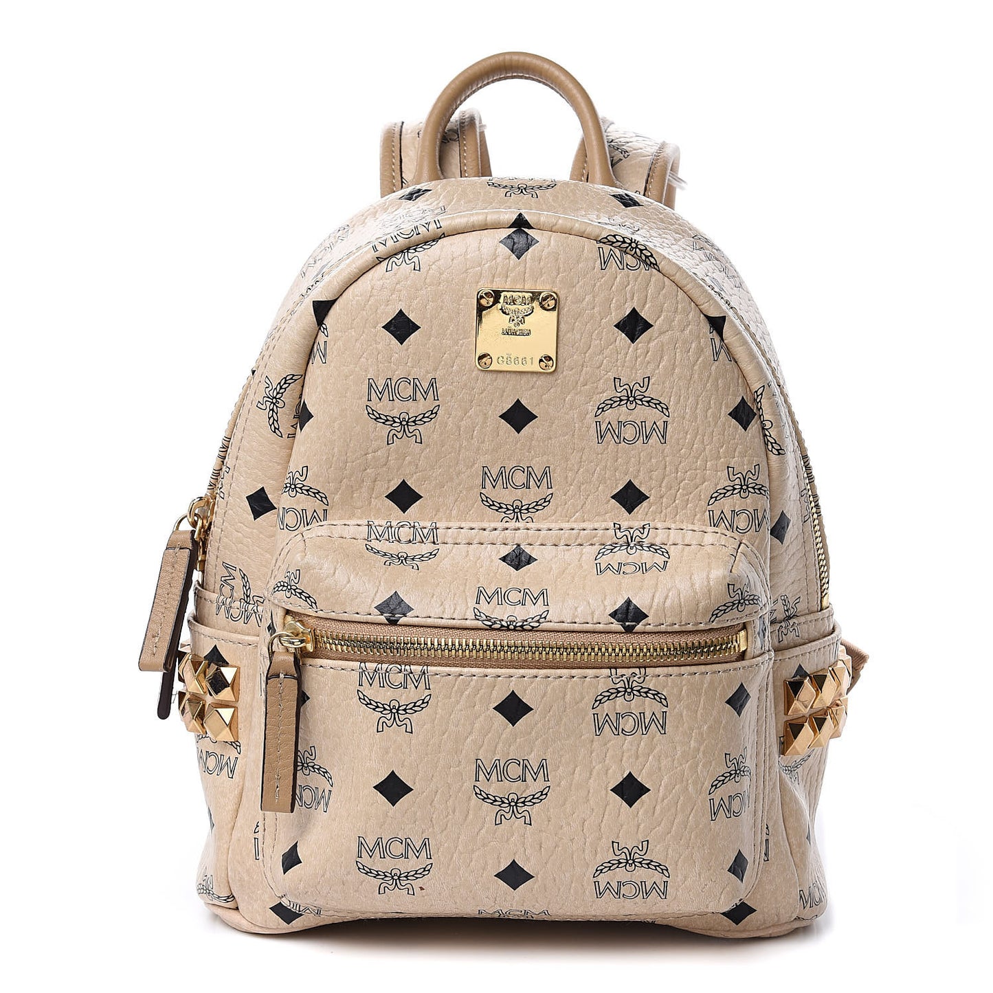 Visetos Small Side Stud Stark Backpack Beige