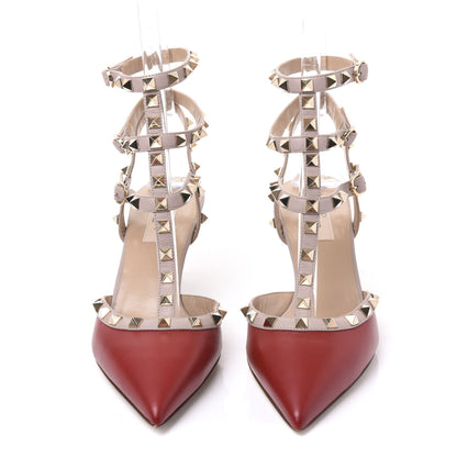 Valentino Garavani Nappa Rockstud Ankle Strap 65mm Pumps 39 Rubino Poudre 2 of 8