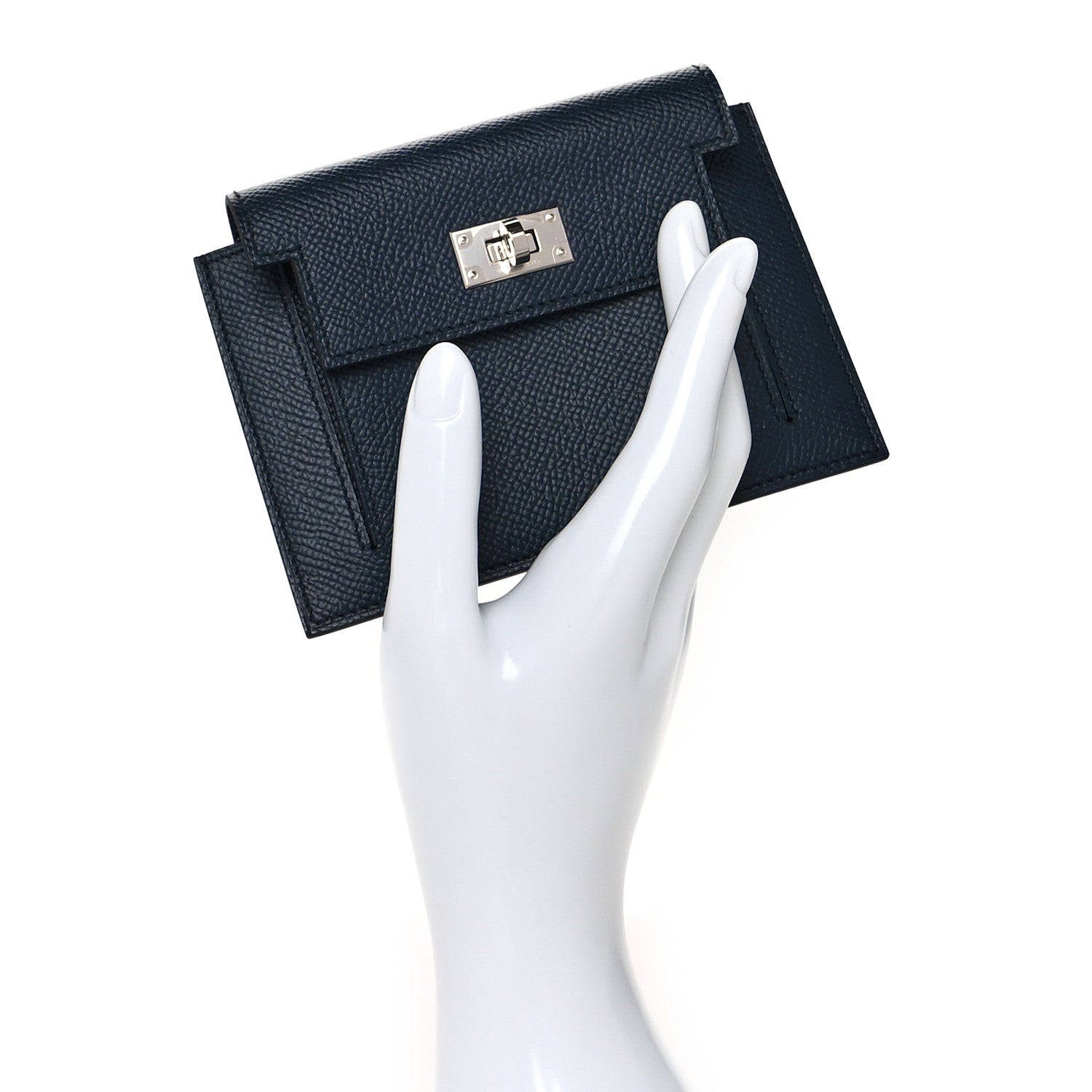Hermes Epsom Kelly Pocket Compact Wallet Bleu Indigo 2 of 9