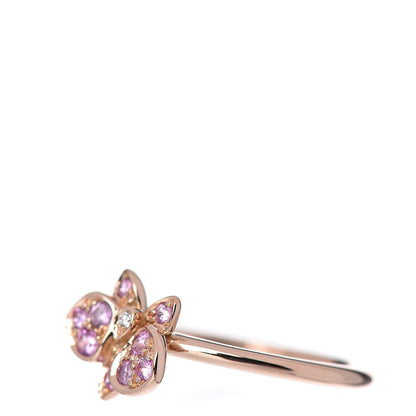 Cartier 18K Pink Gold Diamond Pink Sapphire Caresse D'Orchidees Par Ring 51 5.75 3 of 6