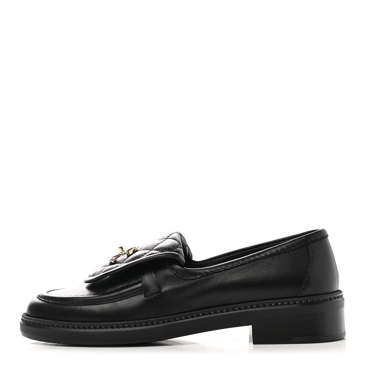 Lambskin Quilted CC Turnlock Loafers 36 Black
