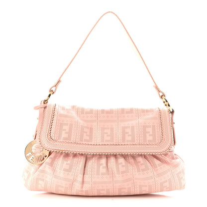 Fendi Calfskin Perforated Small Chef Shoulder Bag Pink 1 of 9