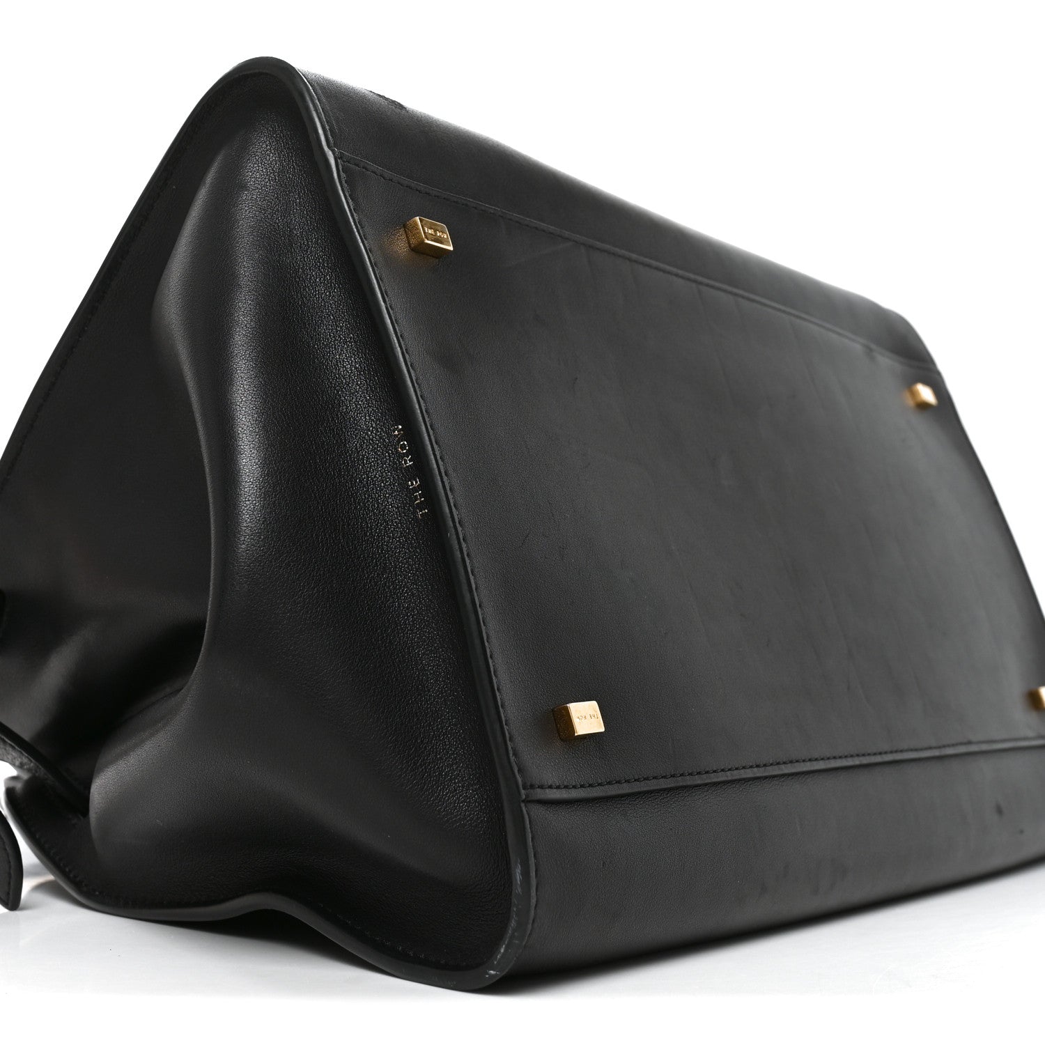 The Row Polished Saddle Calfskin Soft Margaux 15 Black 7 of 9