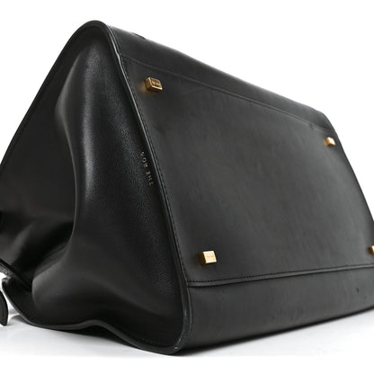 The Row Polished Saddle Calfskin Soft Margaux 15 Black 7 of 9