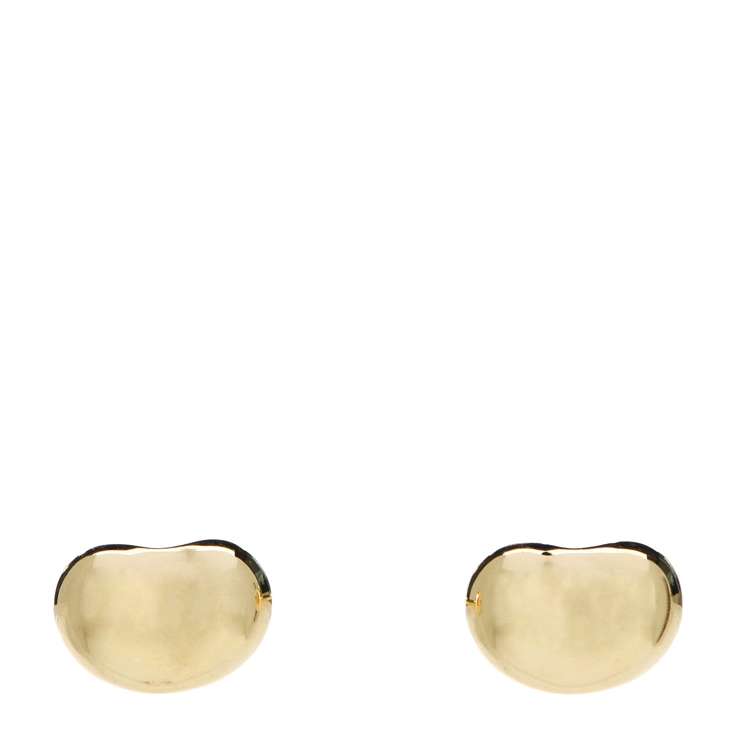 Tiffany 18K Yellow Gold 5mm Elsa Peretti Bean Earrings 1 of 6