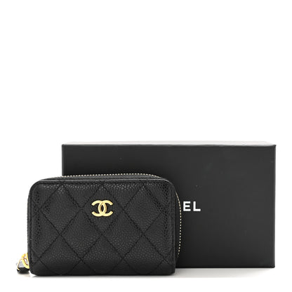 Chanel Caviar Quilted Zip Coin Purse Black 12 of 12