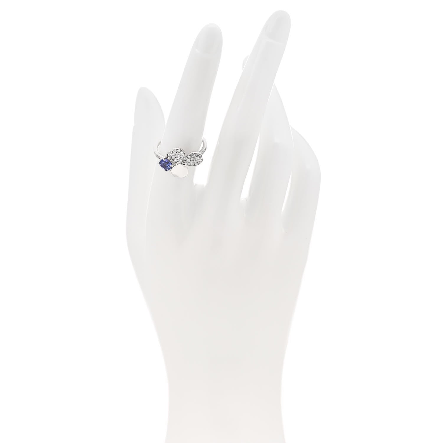 Tiffany Platinum Diamond Tanzanite Paper Flowers Ring 52 6 2 of 6