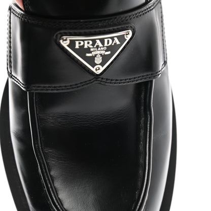 Prada Spazzolato Triangle 40mm Loafer Mules 40 Black 9 of 9
