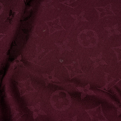Louis Vuitton Silk Wool Monogram Shawl Wine Red 3 of 4