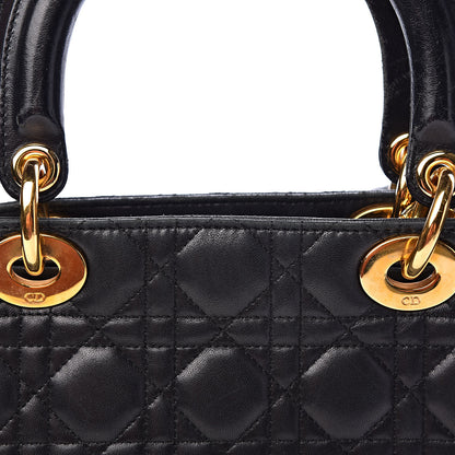 Christian Dior Lambskin Cannage Large Lady Dior Black 16 of 21