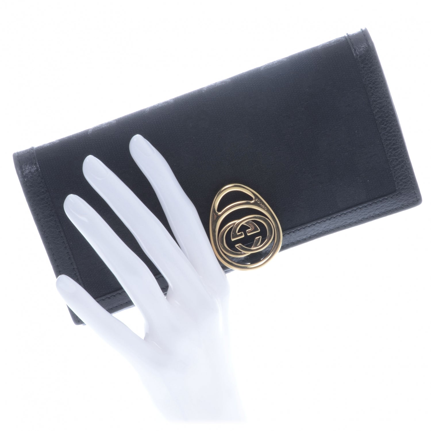 Gucci Monogram Interlocking GG Continental Wallet Black 2 of 9